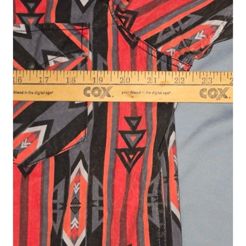 Rock and Roll Denim Long Sleeve Pearl Snap Shirt Men's L Aztec Cowboy Lot - Picture 6 of 8